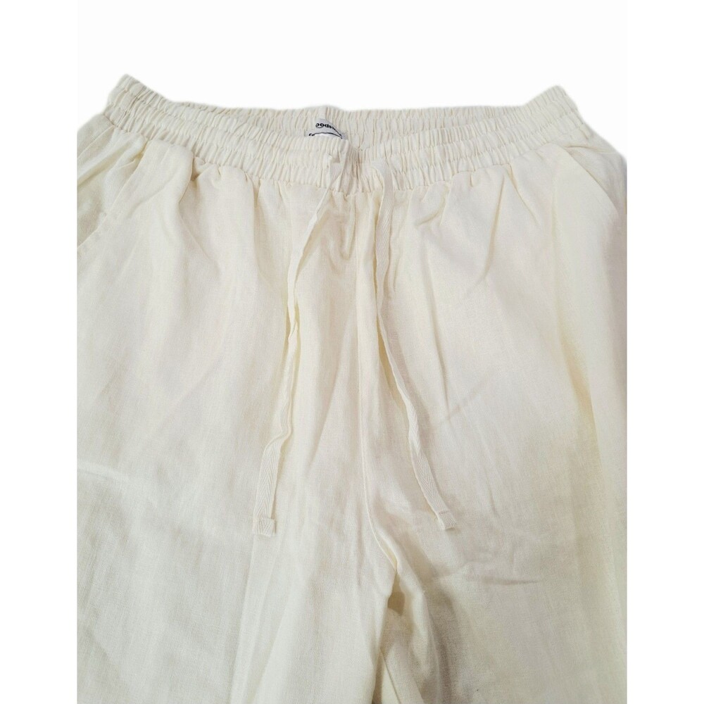 Linen Blend VTG Wide Leg Pants High Rise Women's Size XL Elastic Waist 173667 - Picture 10 of 14